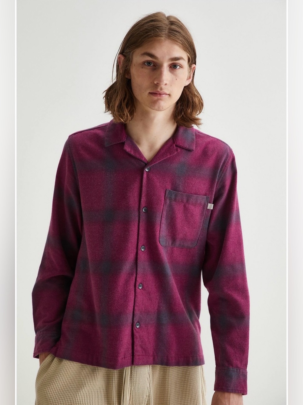 UO Standard Cloth Men’s Flannel Cotton Camp Shirt